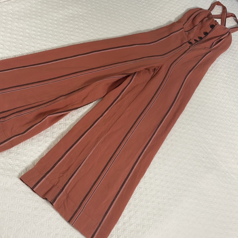 Urban Outfitters UO Ashley Striped long romper jumpsuit small p open back NWOT - Picture 11 of 15